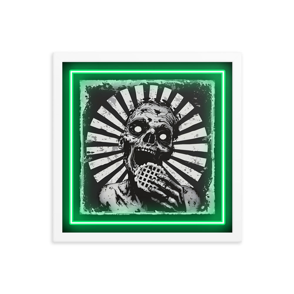 Framed Zombie Eating a Waffle Poster