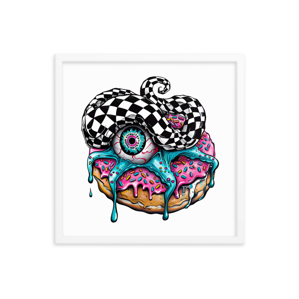 Framed Zombie Donut Poster