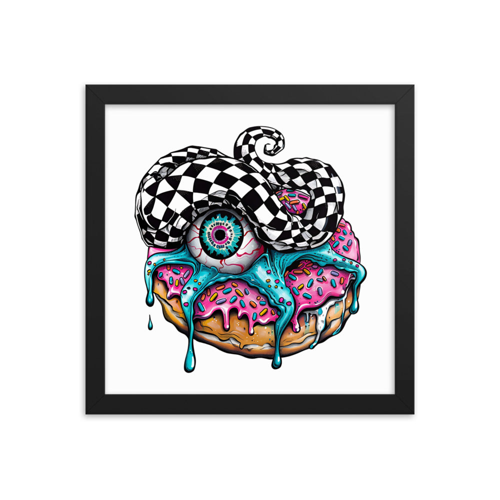 Framed Zombie Donut Poster