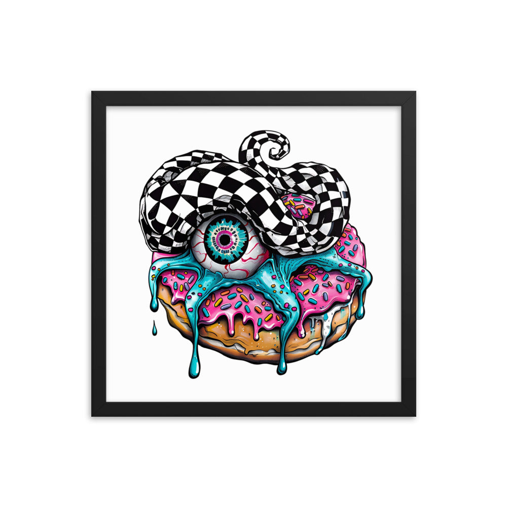Framed Zombie Donut Poster