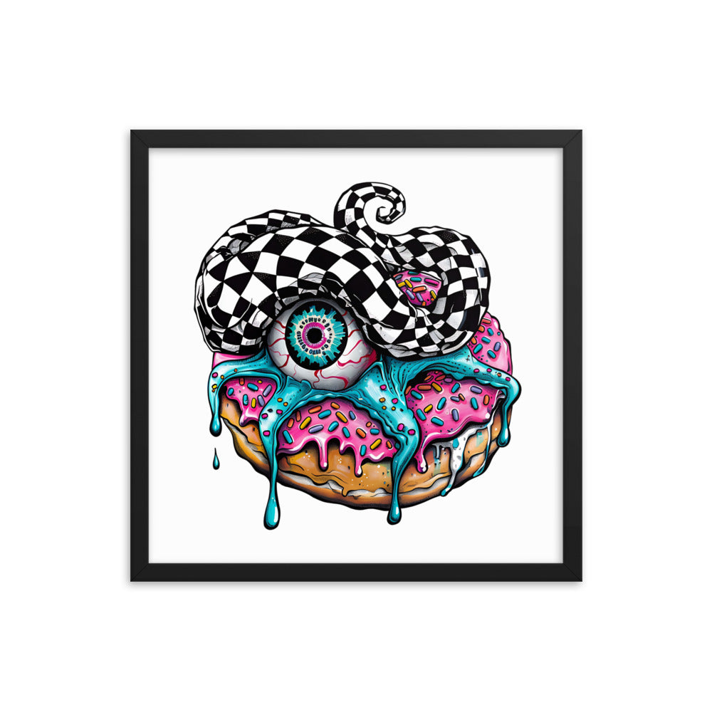 Framed Zombie Donut Poster