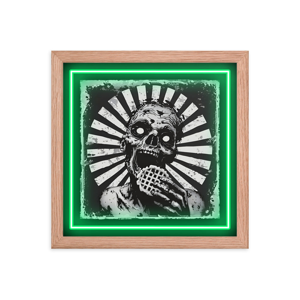 Framed Zombie Eating a Waffle Poster