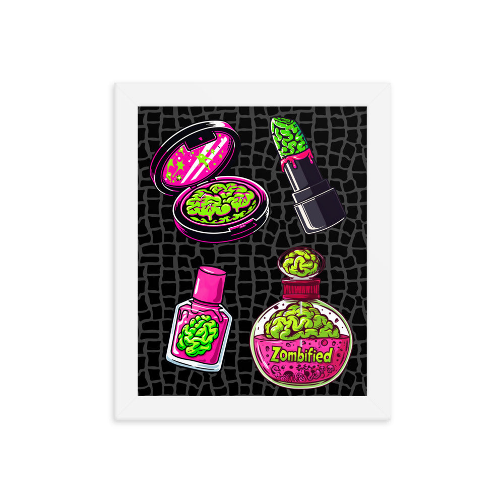 Framed Zombie Makeup Poster